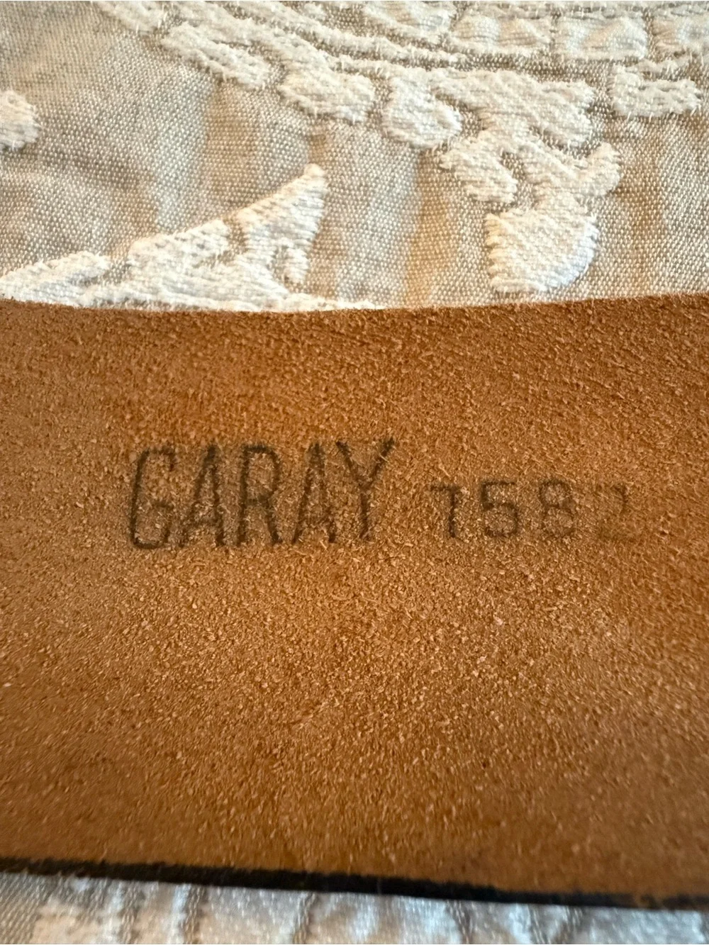 Vintage Garay Leather Belt with Hammered Silver Buckle